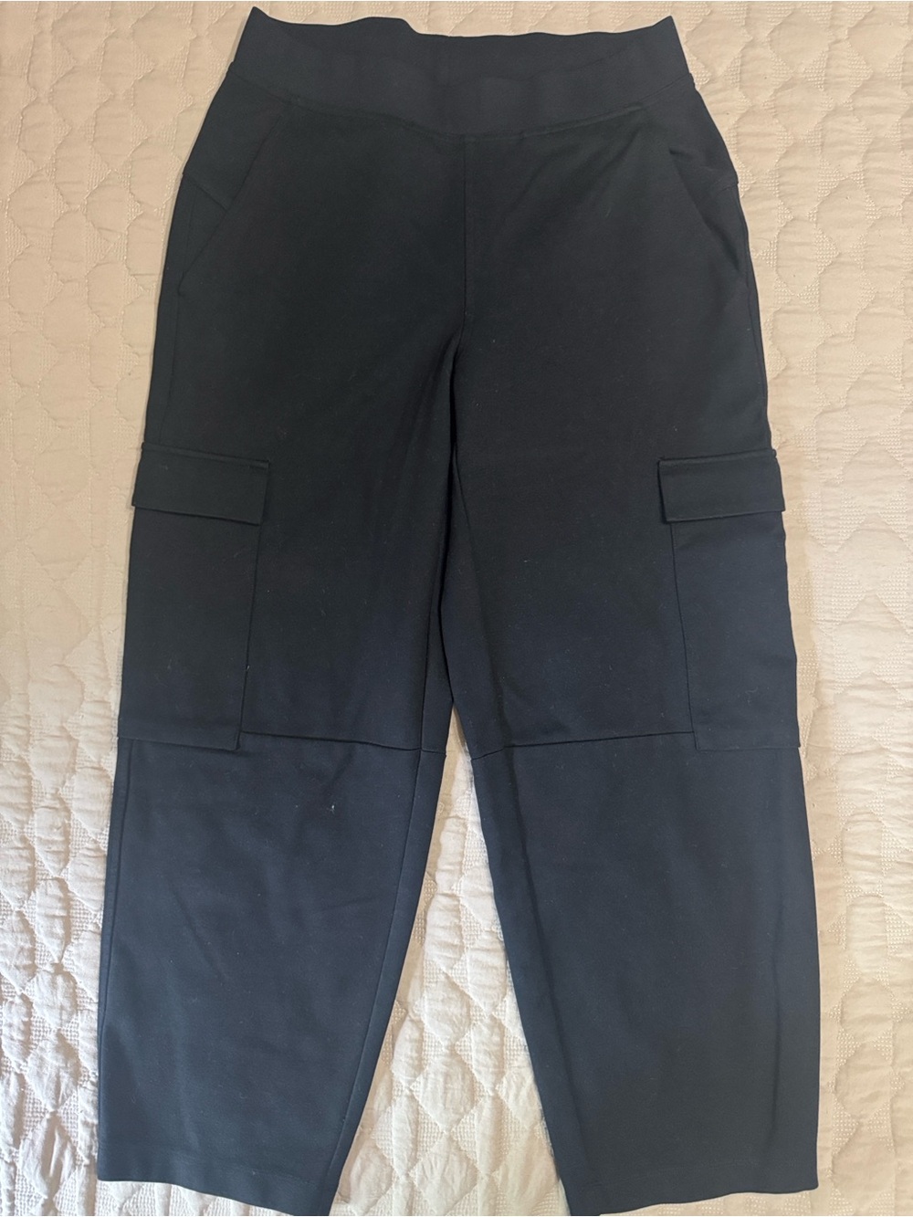 Eileen Fisher Black Barrel Pull On Pants with Utility Pockets XS